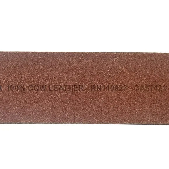 Wide Leather Belt in Cognac Brown Structural 90s Size L - Picture 12 of 17